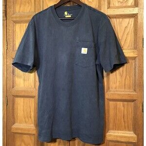 Carhartt Original Fit Short Sleeve Pocket T-Shirt Navy Blue Men's size Medium